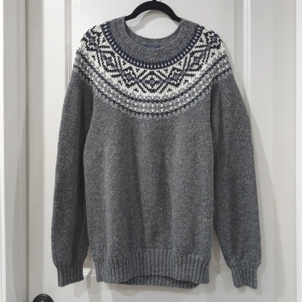 Vintage G H Bass Fair Isle Knit Pullover Sweater. Men's S, Cotton Acrylic Wool - Picture 3 of 11